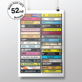 Music from 1973 - 52nd Birthday Gift - Customized Print - Year you were Born