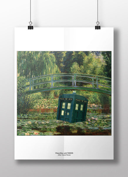Waterlilies with TARDIS: Claude Monet/Dr Who Mashup