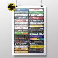 Music from 1990 - 35th Birthday Gift - Customized Print - Born in 1990 - Year you were Born