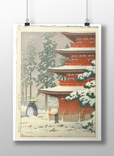 Totoro in the Snow: Studio Ghibli & Japanese Print Mashup