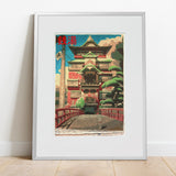 Spirited Away, Bathhouse: Studio Ghibli & Japanese Print Mashup