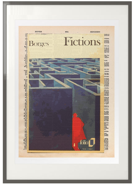 Jorge Luis Borges: Fictions (Ficciones), First Edition Dictionary Print