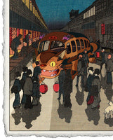 Catbus at Night: Studio Ghibli & Japanese Print Mashup