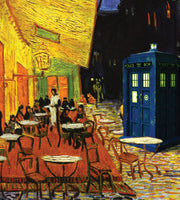 Cafe at Night with TARDIS: Van Gogh/Dr Who Mashup