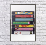 Wes Anderson Films:  VHS Cassette Print, Retro Video Cassette Poster